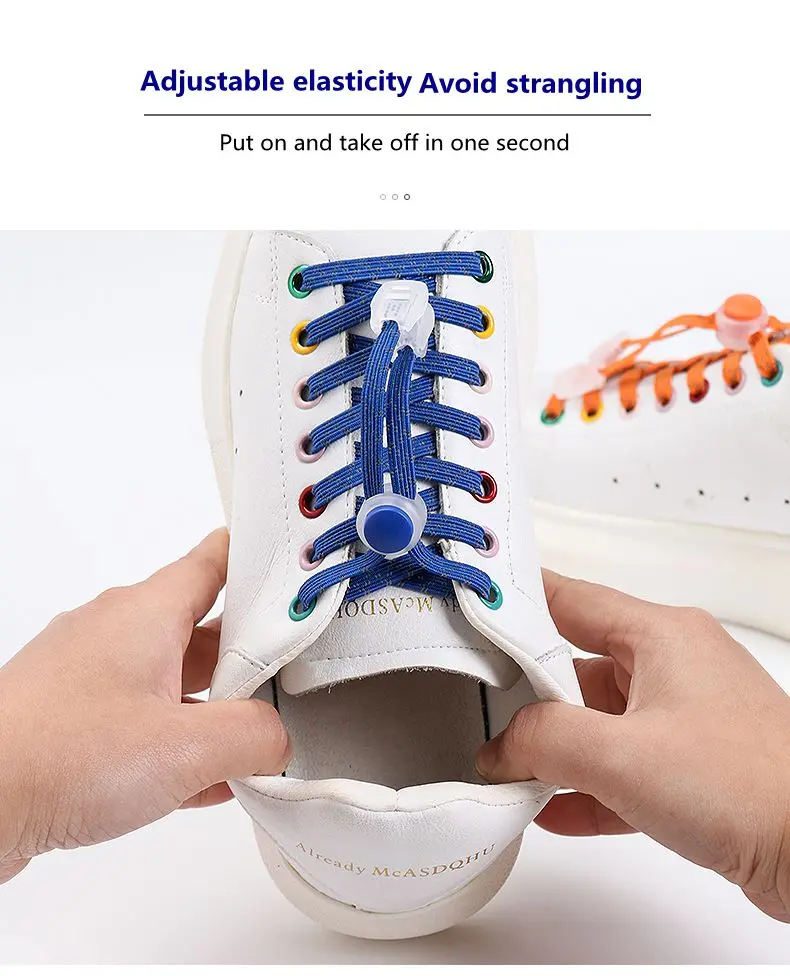 1 paar Reflektierende Elastische Schnürsenkel Turnschuhe Schnürsenkel für Turnschuhe Kinder Erwachsene Schnelle Ohne Krawatte Flache Gummibänder Luminous Schnürsenkel – Detail 9