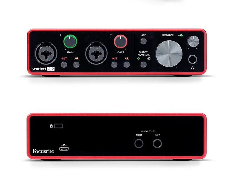 Focusrite-Scarlett 2i2オーディオインターフェース (第3世代),外部USB 
