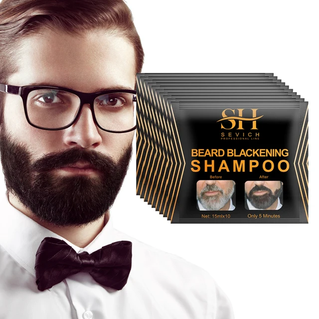 Shampoing naturel pour cheveux, 1 à 20 pièces, teinture pour barbe noire, peinture pour hommes, coloration pour barbe, 5 Minutes, noircissement temporaire, moustache 1