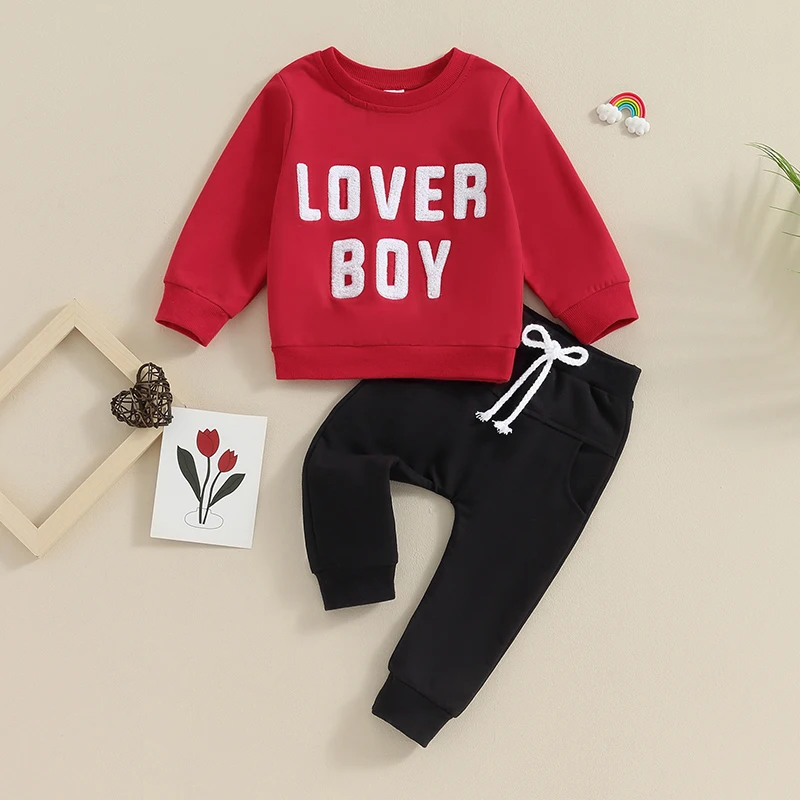 

Baby Boy Clothes Outfits Fall Long Sleeve Color Block Sweatshirt Tops Casual Pants Newborn 2Pcs Set