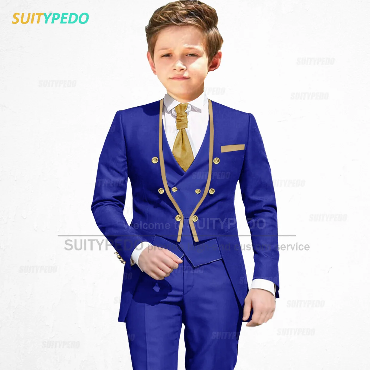 Boy Blended Dress In Military Design Sky Blue Color main image 0