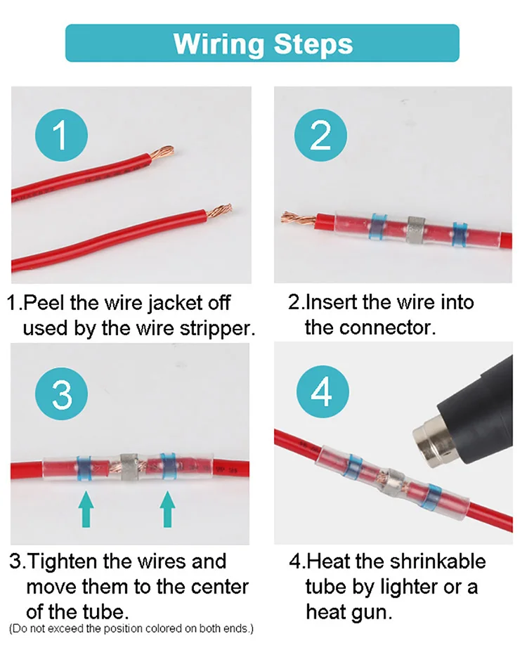 5/10/20/30PCS Heat Shrink Waterproof Solder Seal Sleeves Butt Wire Connectors Electrical Insulated Cable Splice Terminals