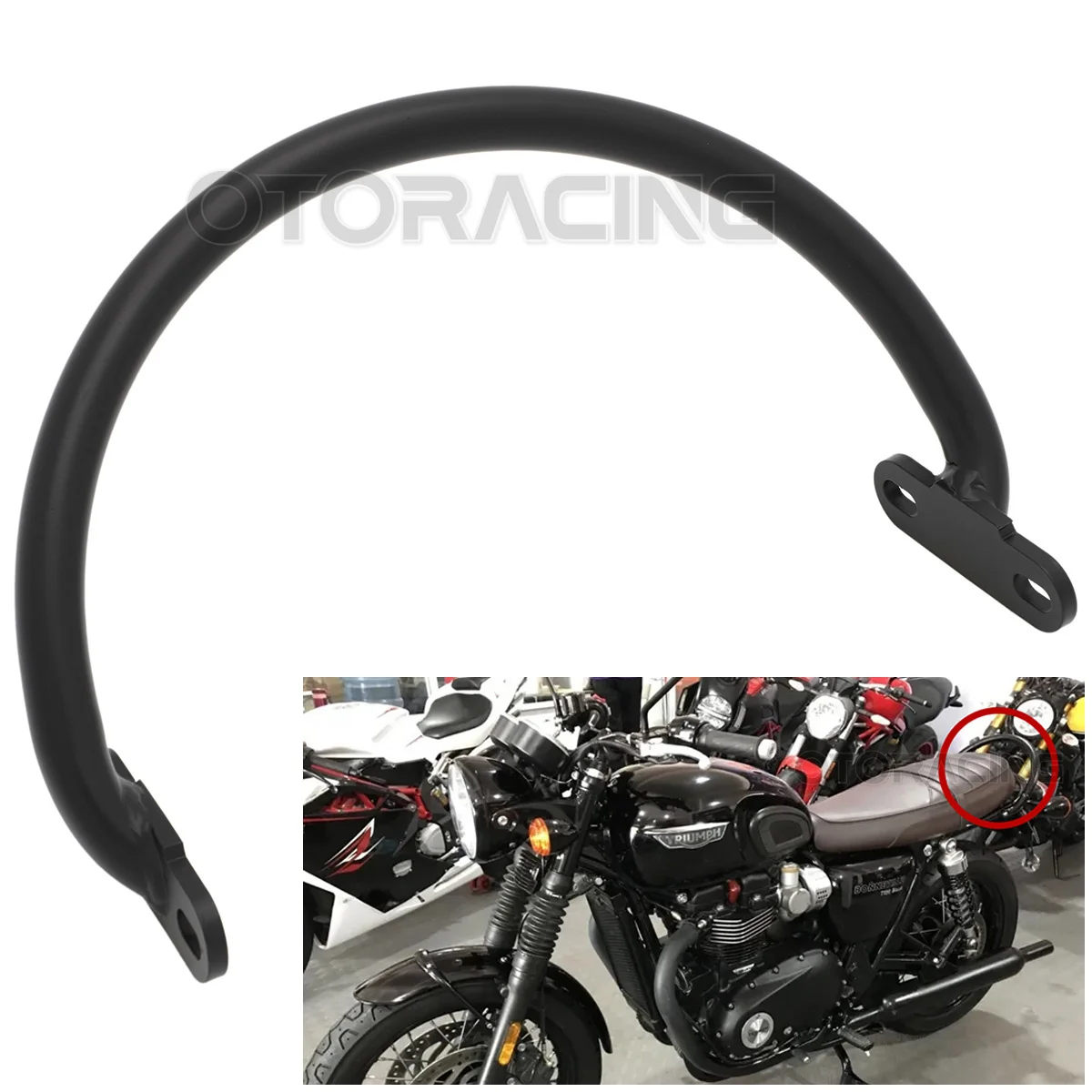 

Rear Luggage Rack Bracket Passenger Handle Grab Bar For Triumph Bonneville T100 T120 Street Twin Scrambler 2017-2021