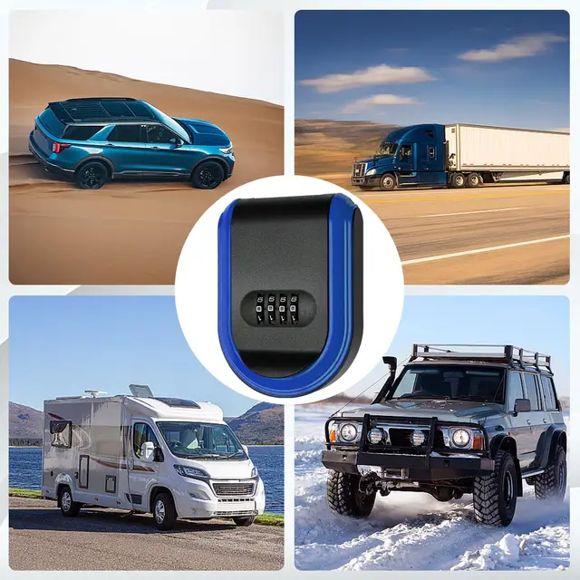 Magnetic Key Holder with Lock Magnet Key Lock Box Hidden Under Car Secure 4-Digit Combination with Resettable Code For for Store 6