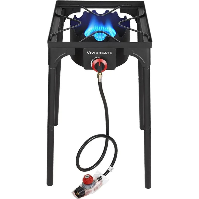 

Vivicreate 30000 BTU free standing Outdoor Stove, Side burners,Camping Stove, 0-20 PSIG high pressure stove include CSA