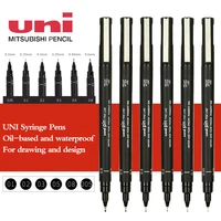 3/6/12pcs Japan Uni PIN-200 Hook Drawing Pens Multi Specification Black Needle Pen Manga Design Drawing Stationery Art Supplies 1