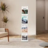 Folding Booklet Stand Vertical Standing Booklet Tabletop White 4-storey Metal Folding Counter Used for Catalogs Booklets 4