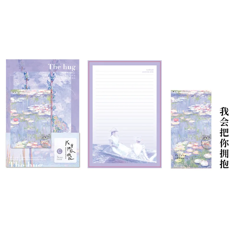 Set of 9 Artistic Oil Painting Series Envelopes - Van Gogh & Monet Inspired Stationery Supplies