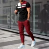 Men's Clothing Men Suit Tracksuit 2 Piece Sets Jogger Outfit 3D Printed Summer Trousers Short Sleeve Men T Shirt Long Pants 5
