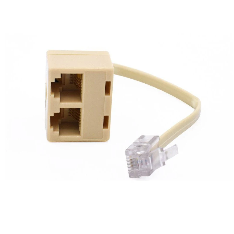Rj11 6p4c 1 כדי 2 חוט מתאם טלפון ethernet כבל ממיר קווית נקבה מפריד תקע 1 ב 2 החוצה כבל מפריד