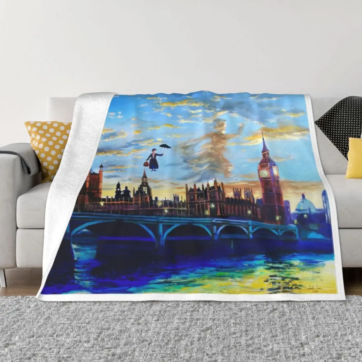 Mary Poppins Torna A Londra Coperta Per Divano Sottile Designer Divani Divano Letto Coperte Per Divani Coperte
