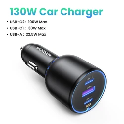 UGREEN 130W USB C Fast Car Charger with PD3.0 Fast Charging Capability - 130W Car Charger