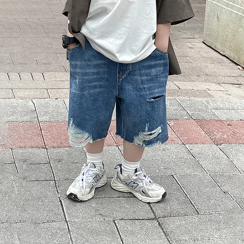 Boy's Denim Shorts Summer 2022 Children 