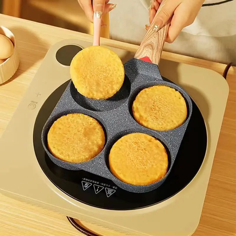 2-in-1 Egg Frying Pan Non-stick Breakfast Pan Pan Egg Burger Pan Home Heat  Sensing Panuse Steak Frying Pan Pancake Pan