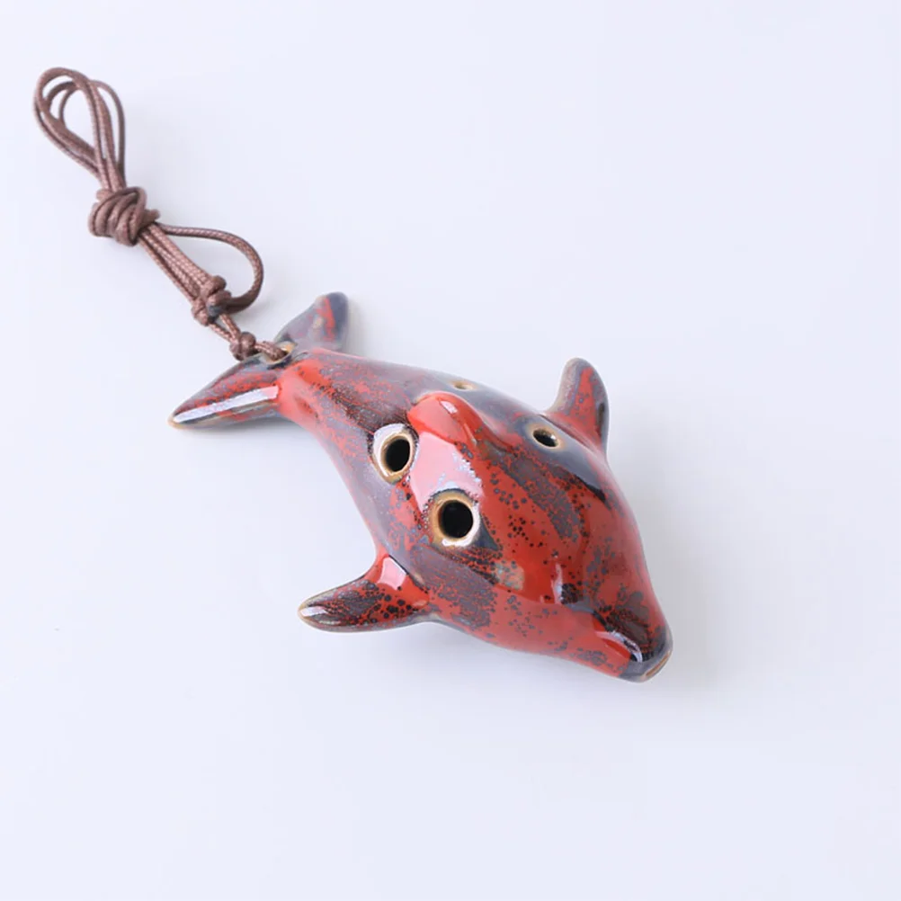 

1pcs 6 Hole Ocarina Dolphin Ceramic Ocarina Flute Instrument Decorative Easy to Carry Alto Ocarina for Beginner
