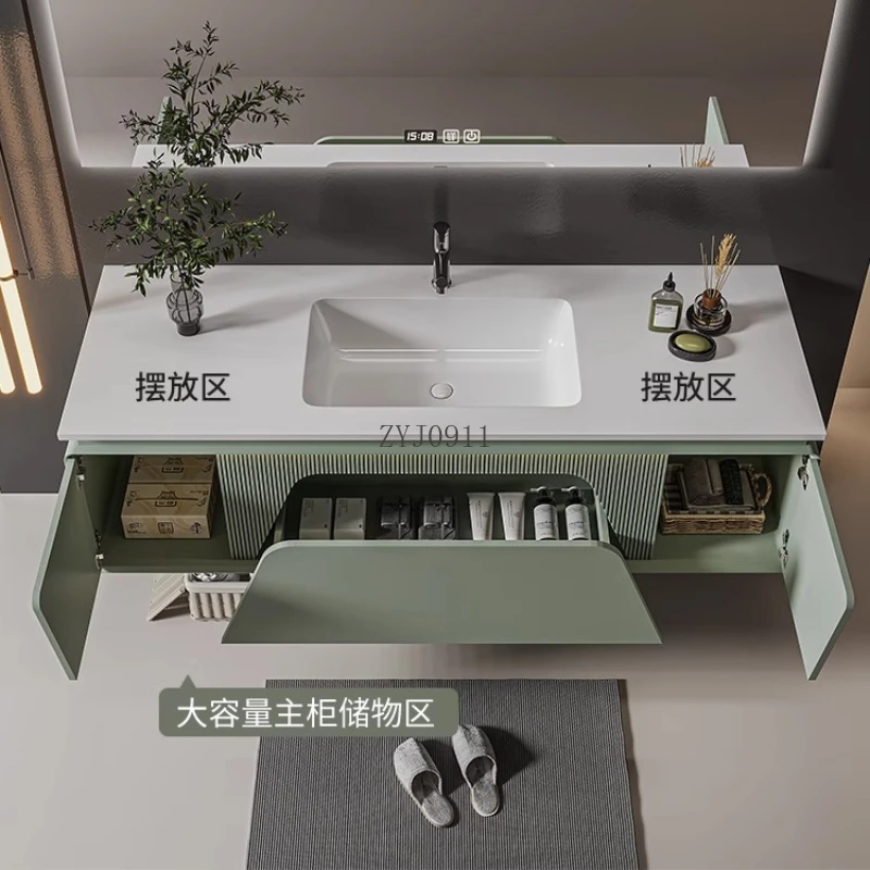 Furniture Luxury Floor Bathroom Cabinet Mirrors Vanity Storage Closed Toilet Wooden Drawer Double Washbasin Wc Shelf