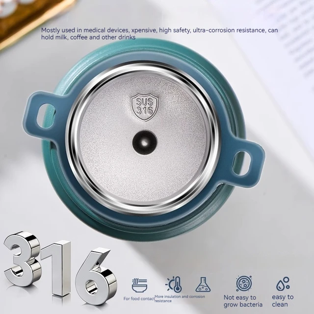 GIANXI 1000ml Spring Cap Large Capacity Vacuum Cup 316 Stainless Steel Coffee Cup Portable Outdoor Sports Water Bottle 5