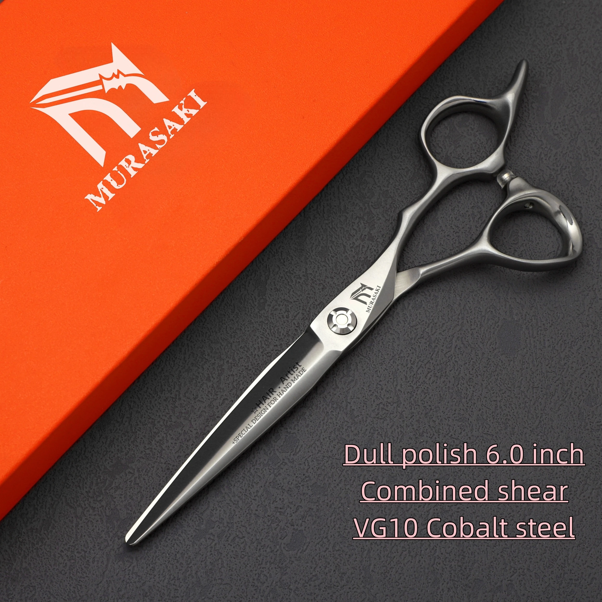 MURASAKI Professionelle Friseurschere, gerade Schlauchschere aus VG10-Stahl, Set mit 5,5–6,0 Zoll, hochwertiges Friseurzubehör – Detail 6