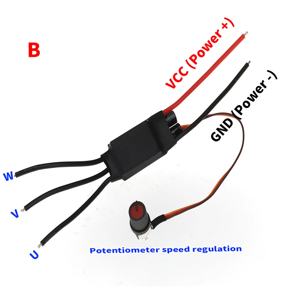 1PCS BLDC 3상 브러시리스 모터 드라이버 홀리스 모터 드라이브 보드 DC 7.4V 12V 18V 24V 200W 전위차계가있는 속도 컨트롤러