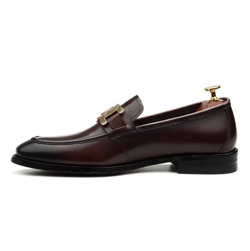 Herbst Business Casual Echtleder Herrenschuhe Britische Loafer Bequeme Slipper Spitze Koreanische Version Trend-Koordination – Detail 13