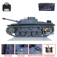 1/16 Heng Long HL TK7.0 German Stug III RC Tank 3868 Metal Tracks Turret Side Light 2