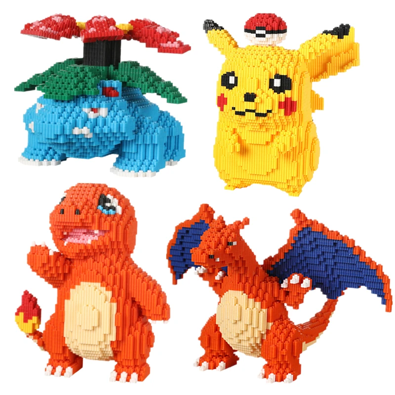 Nuovo Puzzle Di Minecraft Assemblaggio Creativo Pikachu Building Blocks Giocattoli Bambini Assemblaggio Decompressione Per Adulti Giocattoli Di Grandi