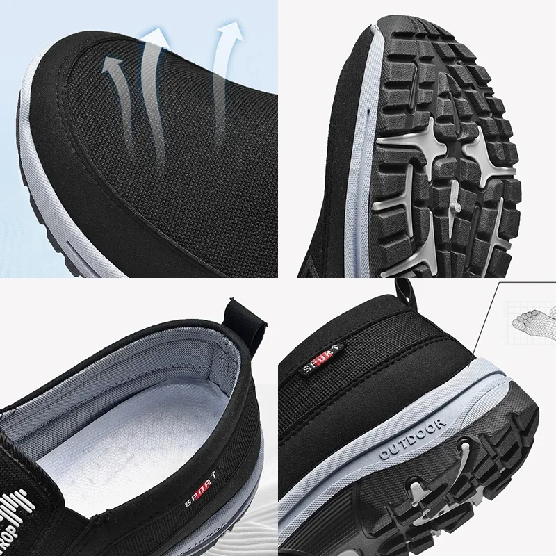 Loafers Men's Sneakers Mesh Breathable Casual Shoes for Men Soft Sole Solid Color Comfortable Water Shoes Denim Man Driving Shoe 6