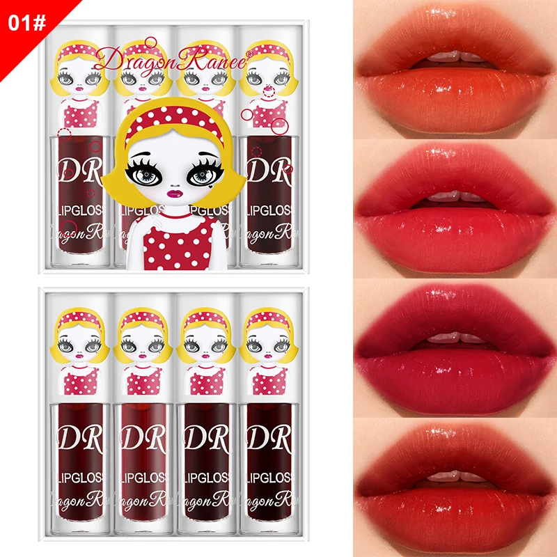 

4/5/6PCS Lipstick Set Moisturizing Gloss Mirror Lasting Nourish Lipgloss For Woman Sexy Portable Red Lip Glaze Tint Makeup TSLM1
