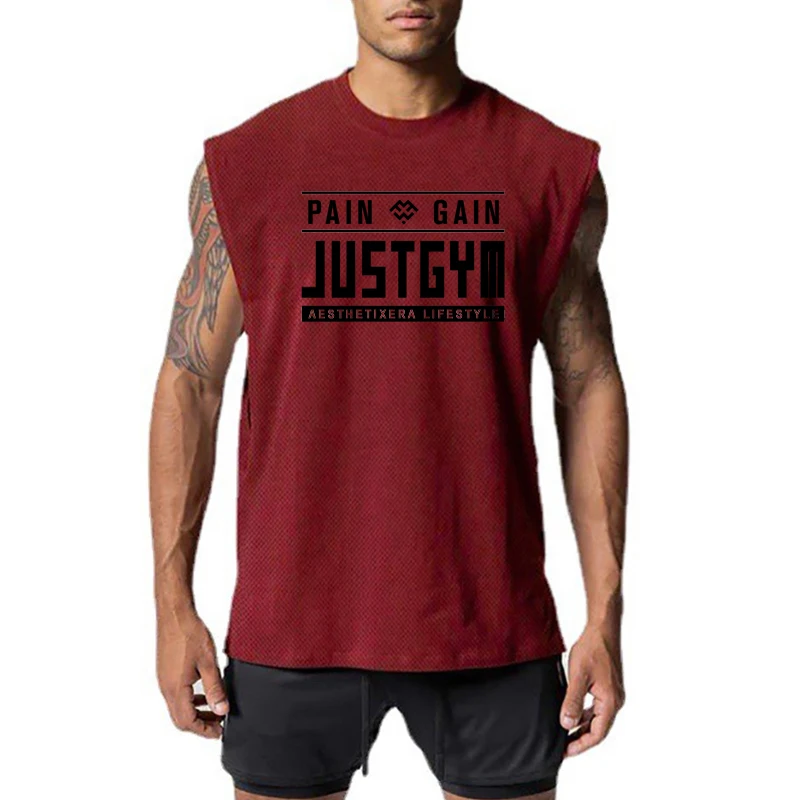 

Oversized Tank Top Mens Mesh Gym Bodybuilding Clothing Summer Fitness Vest Workout Quick Dry Sleeveless Shirt Sports Singlets