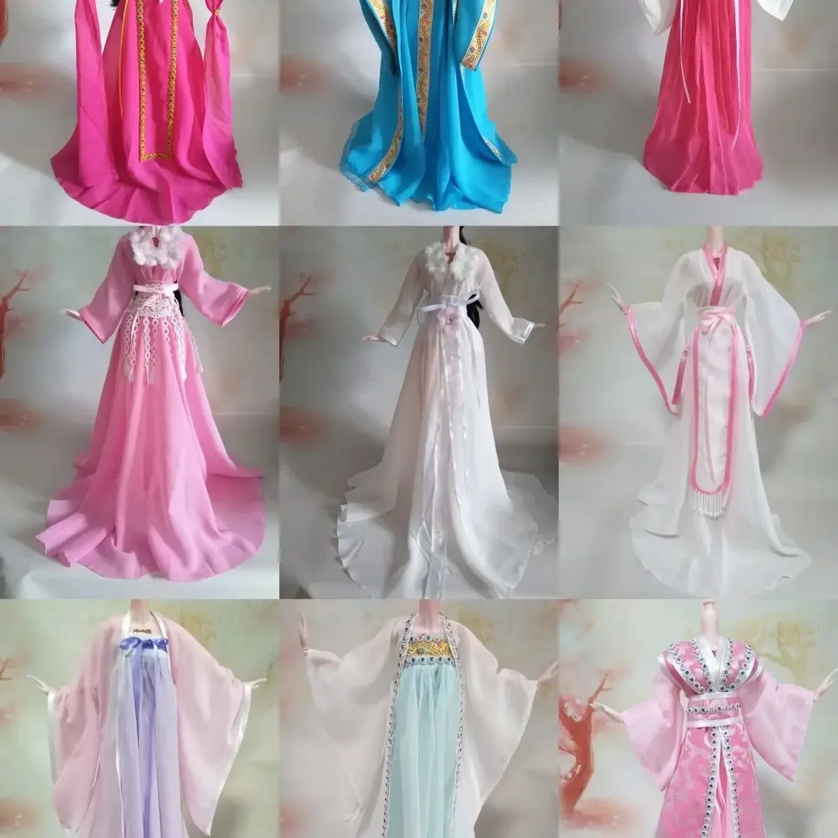 

60cm Doll's Clothes for 1/3 Bjd Doll Ancient Hanfu Beautiful Dress Diy Girl Toy Birthday Gift Dress Up Doll Accessories, No Doll