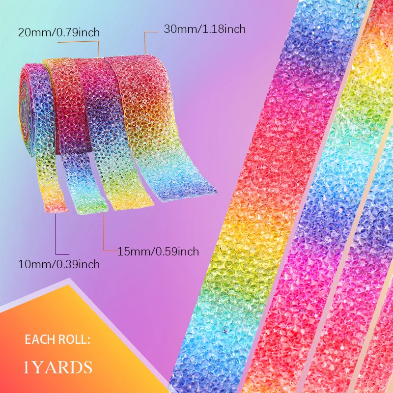 

Cross Border Hot Melt Diamond Strip Rainbow Colored Transparent Diamond Strip Diamond Strip Accessory Accessories DIY Phone Case