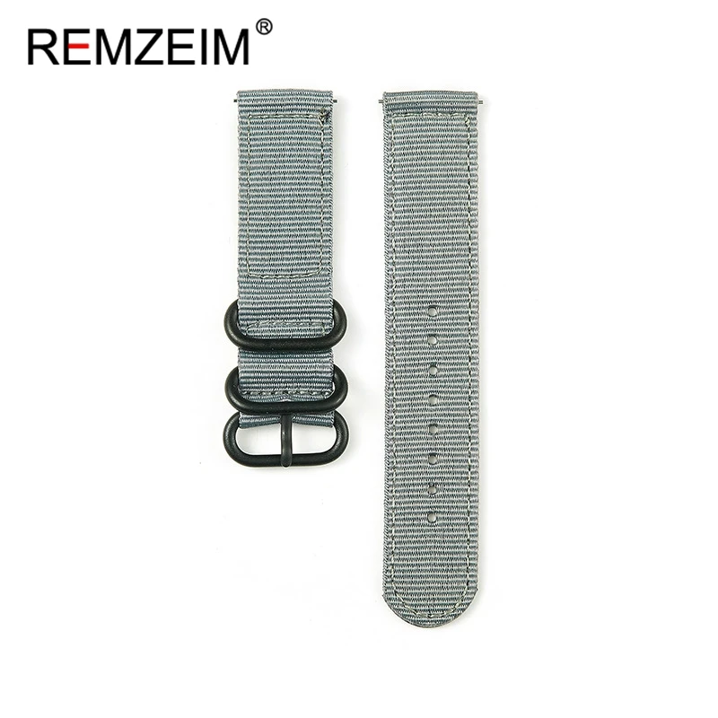 Versatile Quick Release Nylon Watch Strap with Black Ring Buckle