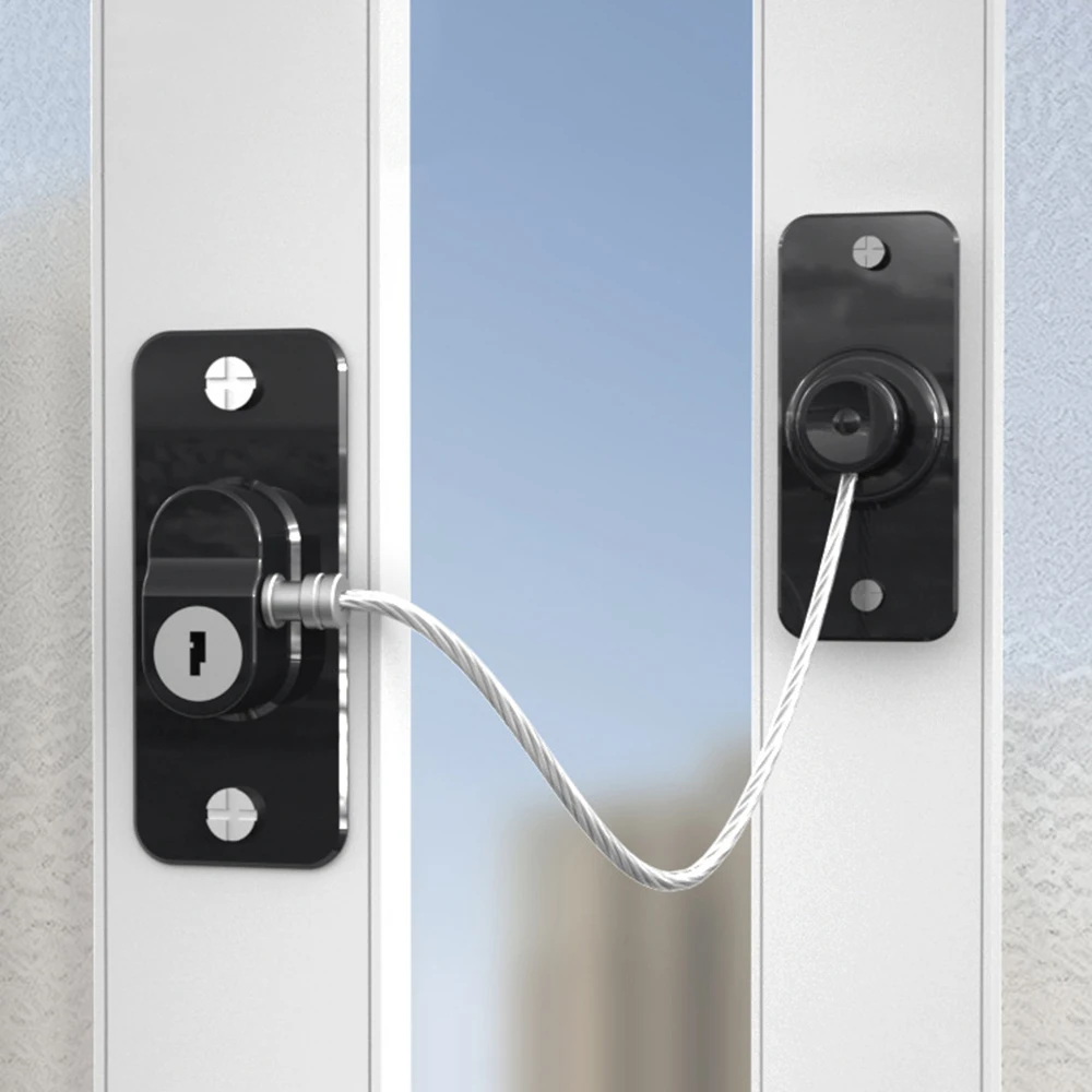 Child Safety Lock Cabinet Refrigerator Door Lock Stainless Steel Cable Protection Children Baby Home Window Lock Strong Fixation
