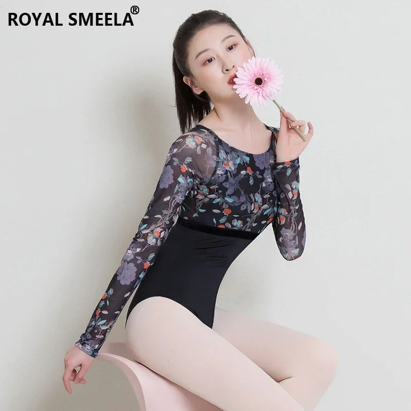 

Black Mesh Ballet Leotard for women Dance Bodysuit ballet dance Leotards Dance Body Bodysuit Adult Backless Long Sleeve Leotards