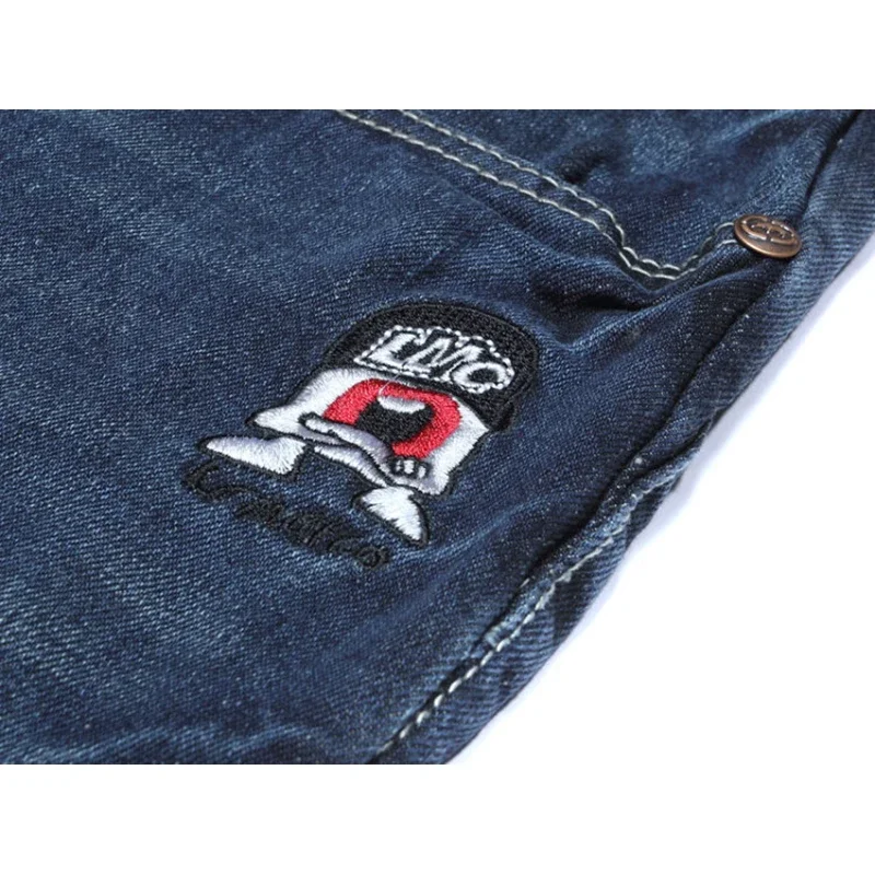 Schinteon Men Demin Pants Baggy Loose Casual Hip Hop Skateboard Streetwear Big Size 46 48 Straight Embroidery Trousers 5