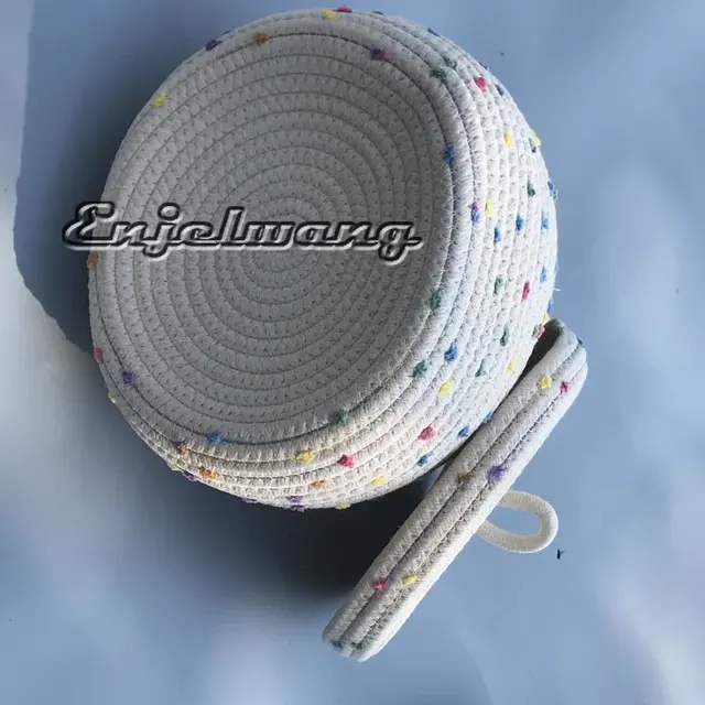25X16Cm Enjelwang Finom Szövésű Minta Tároló Táska Fedővel Északi Pamut Fonal Kosár Doboz Egyéb Szervező - Image 3