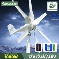 Éolienne à axe horizontal 1000W 1KW 12V 24V 48V, générateur éolien certifié CE, énergie gratuite, démarrage à basse vitesse, hors réseau pour usage domestique 1