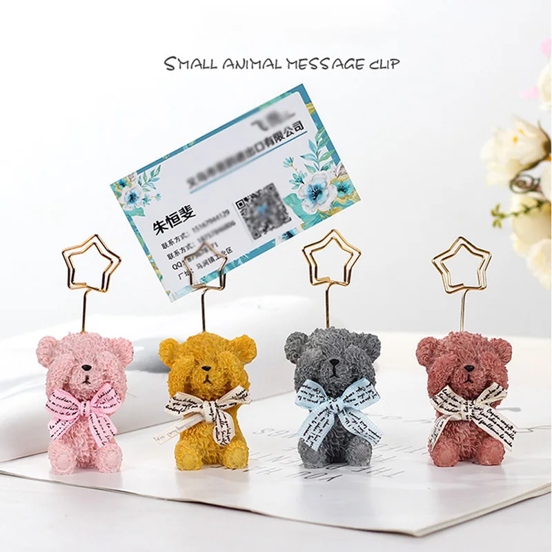 

1PC Cute Animal Photo Paper Clip Holder Desk Name Card Memo Clip Wedding Favors Place Card Decoration Birthday Gift