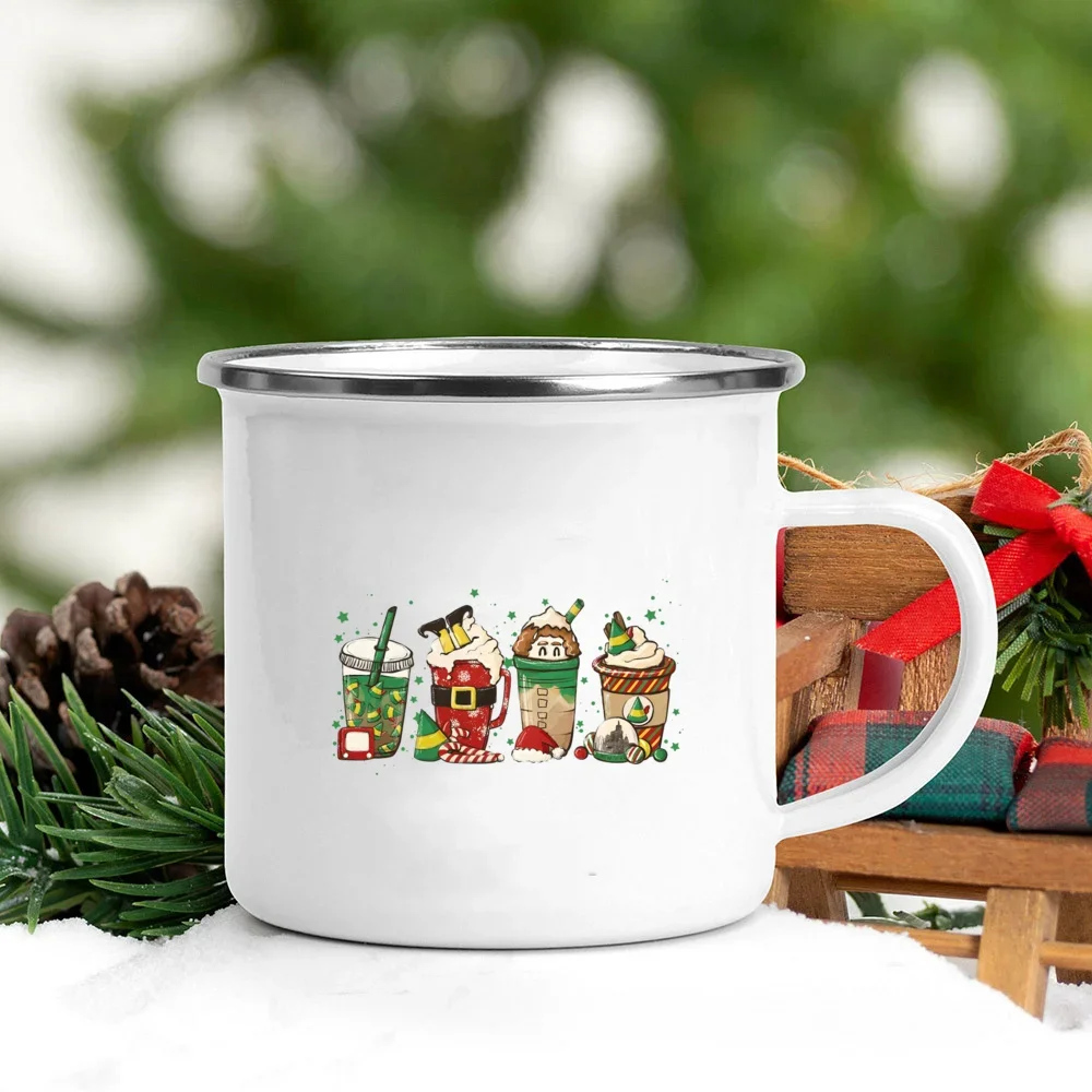 Trinkbecher, aber erster heißer Kakao-Druck, Emaille, Kaffee, Wein, Tassen, Dessert, heißer Kakao, Schokoladenbecher, Kuchenbecher, Griff, Trinkgeschirr, Weihnachtsgeschenk – Detail 11