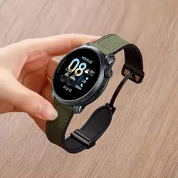 Dual - Tone Silicone and Leather Adjustable Watch Strap, 22mm/20mm - COROS APEX 4 42mm (Green)