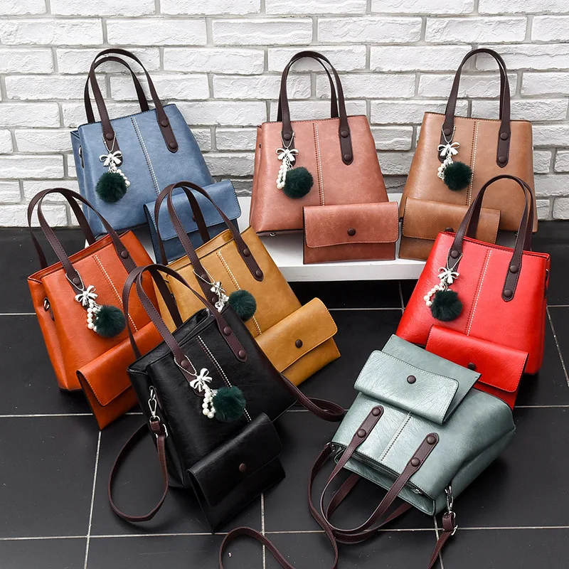 

New Texture Large-capacity One-shoulder Slanted Women's Bag And Simple Mother-in-law Two-piece Bag purse
