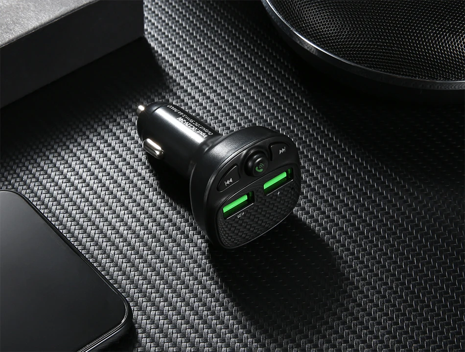Car FM Transmitter Bluetooth 5.0 Dual USB Charger Wireless Handsfree Car Kit FM