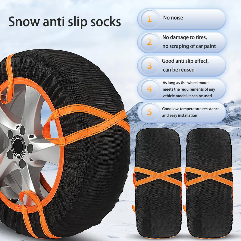 2PCS/Set Car Snow Chain for Car Tire Snow Sock Wheel Tyre Off-road Winter SUV 4x4