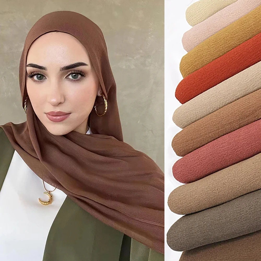 

190*85Cm Big Size Plain Solid Cotton Rayon Hijab Scarf Lady High Quality Wraps and Shawls Musulman Headband Islamic Turban