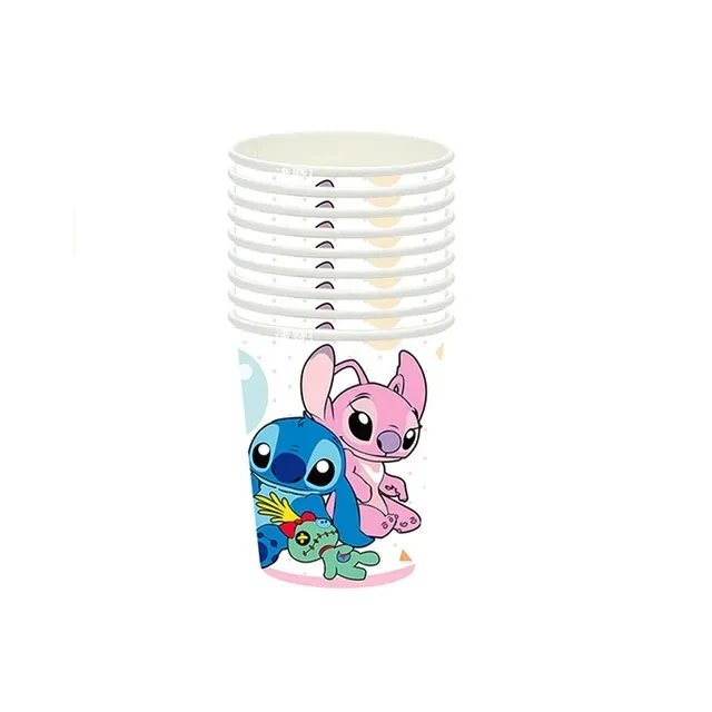 Birthday Party Supplies Pink Lilo and Stitch Angel Disposable Tableware Napkin Tablecloth Balloon Girls Baby Shower