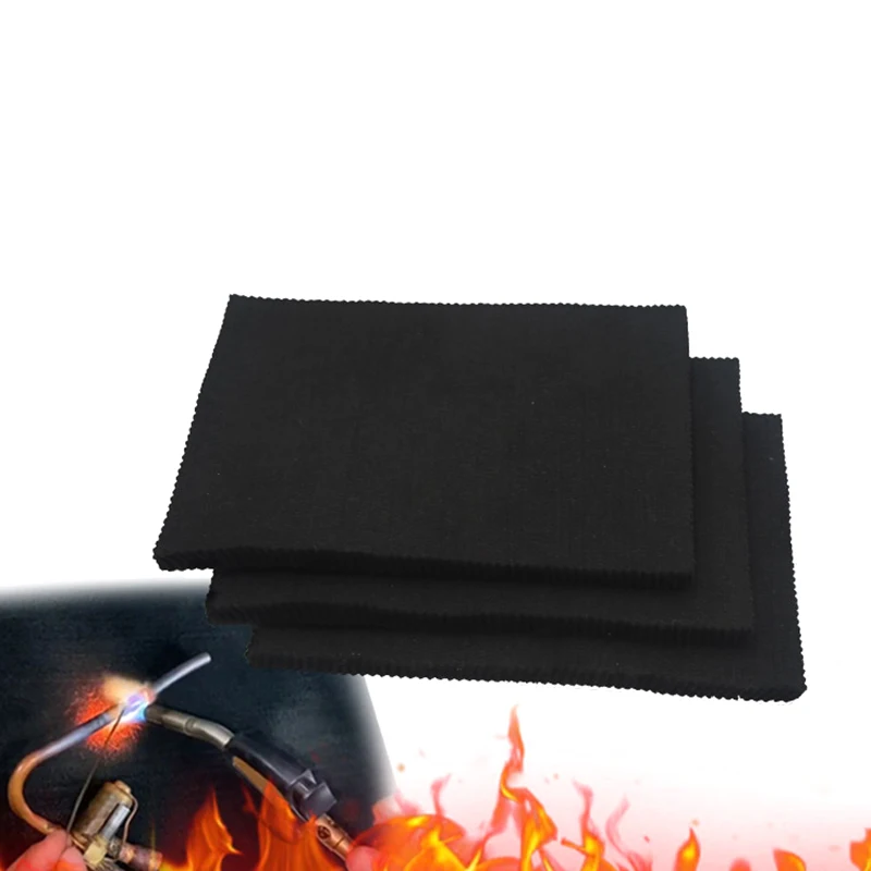 1Pcs Black Welding Protective Blanket Graphite Felt Torch Shield Pack Protective Sheet Carbon Fiber High Temp 300*200mm Durable