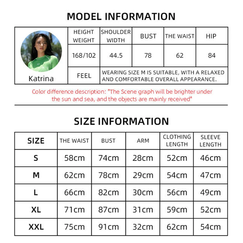 Nu-June-Surfing Rashguard for Women, Long Sleeve Swimwear, Protection Surf Rash Guards, 2 Pieces Surf Clothing, Swimsuit Top 6