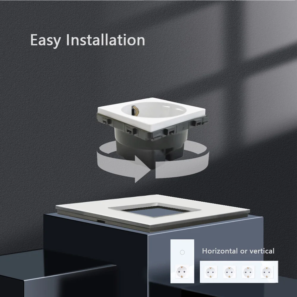 TAWOIA 팩토리 아울렛 EU 러시아 독일 안전 도어 유형 F 플러그 USB Type-C 벽 전원 소켓 DIY 부품 모듈 16A 250V