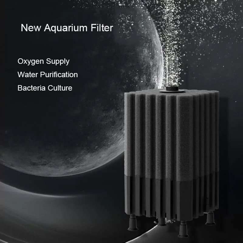 Neuer großer Bio-Schwamm filter für Aquarium Aquarium Garnelen teich Luftpumpe biochemische Filtration geräuschloser Schaum Aquarium Zubehör – Detail 13
