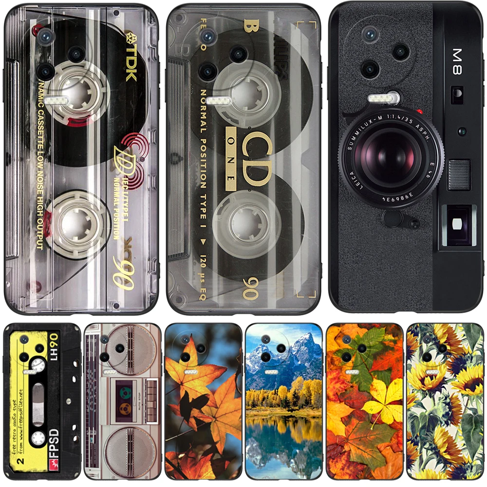 Custodia Per Infinix Note 12 4G (2023) Note Pro 4G (X676B) Cover Per Telefono In Silicone Custodia In Tpu Nero Retro Old Tape Cassette